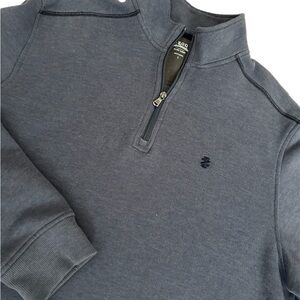 Izod Saltwater sz L Relaxed Classic Fit 1/4 zip‎ blue sweatshirt sweater